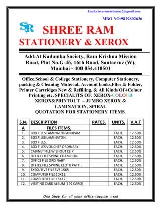 Shree Maruti Xerox,Stationary & Infotech & શ્રી મારુતિ ઝેરોક્ષ, સ્ટેશનરી & ઈન્ફોટેક